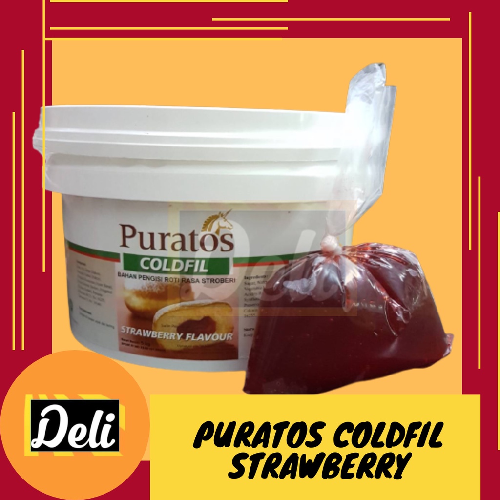 

Puratos Coldfil Strawberry Selai Isian Filling Stroberi Repack Timbangan 500gr