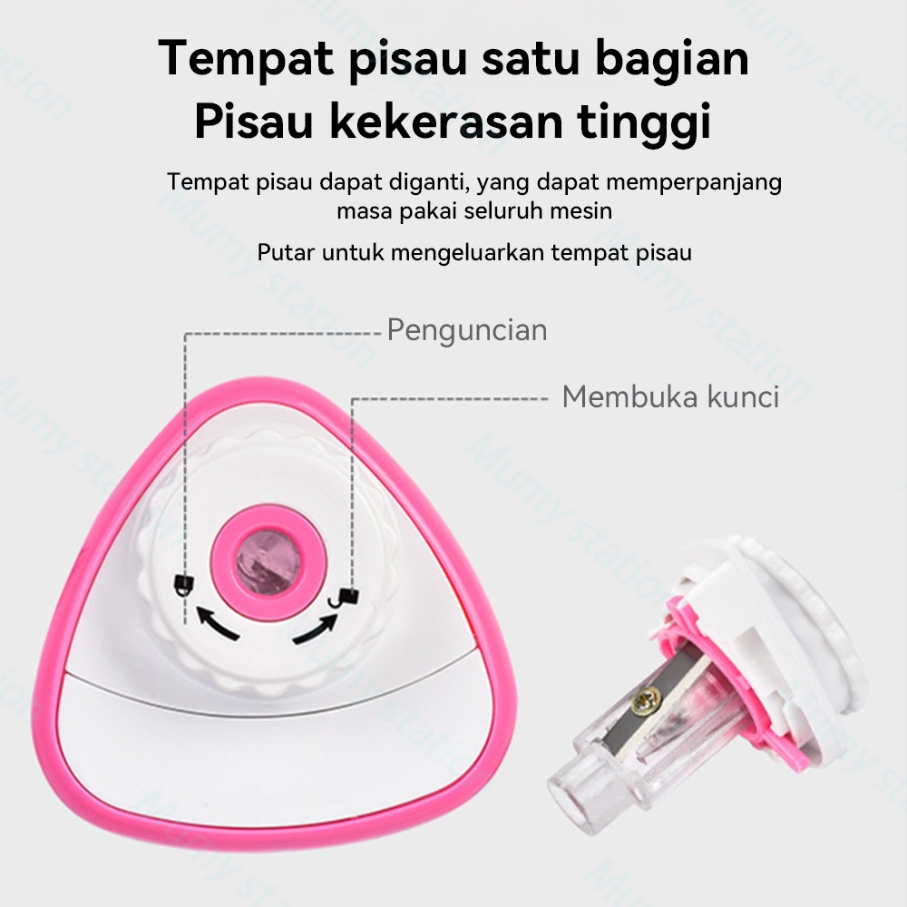 Mumystation Rautan Pensil Putar Elektrik Dan Manual/Serutan Pensil Elektrik Pencil Sharpener