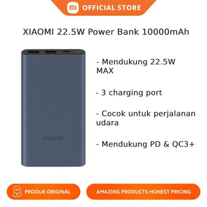 Powerbank 10.000 mAh 22.5W 2 USB + Type C Port - Garansi Resmi 6 Bulan