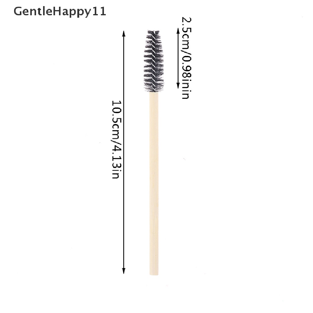 Gentlehappy 50Pcs Sikat Bulu Mata Gagang Bambu Brush Makeup eyelash Extension Sikat Alis id