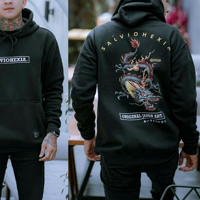 ➬ Sweater Hoodie Salviohexia Jaket Japan Art Jaket Pria Sweater Dragon Sweater Naga Slvhx ❄