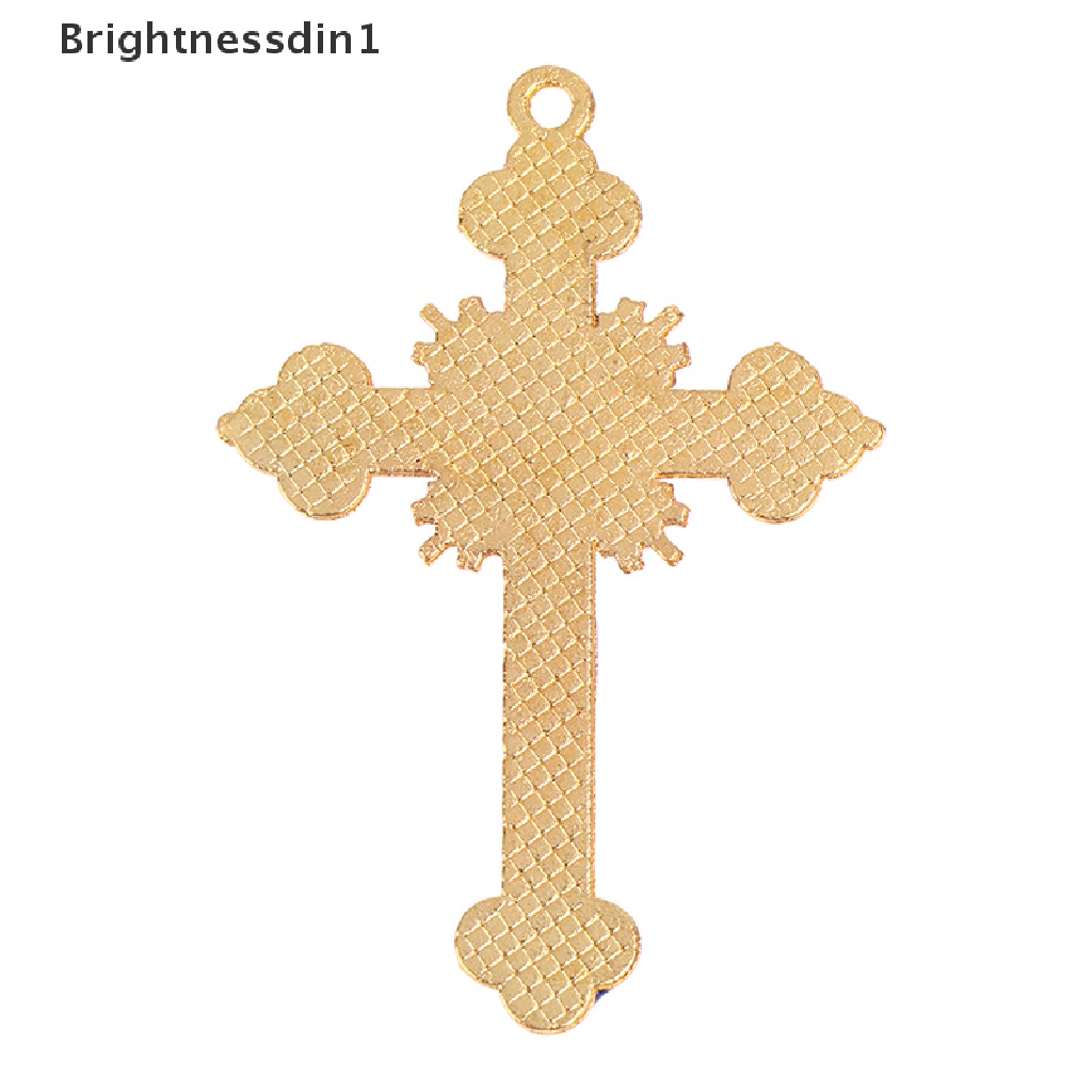 [Brightnessdin1] Salib Dinding Budded INRI Katolik Salib Kristen La Cross Fleuree Doa Gereja Dekorasi Gantung Salib Logam Aksesoris Perhiasan Kalung Liontin Butik