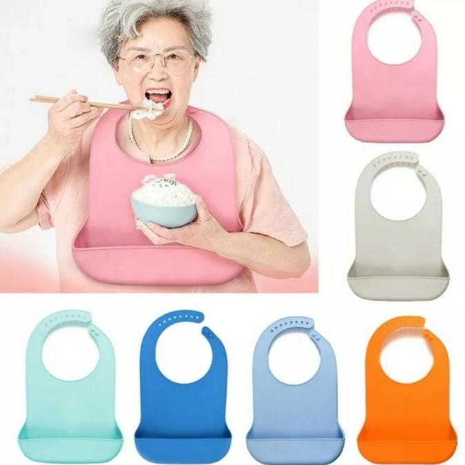 Celemek makan dewasa addult APRON BIB TAHAN AIR waterproof silicone