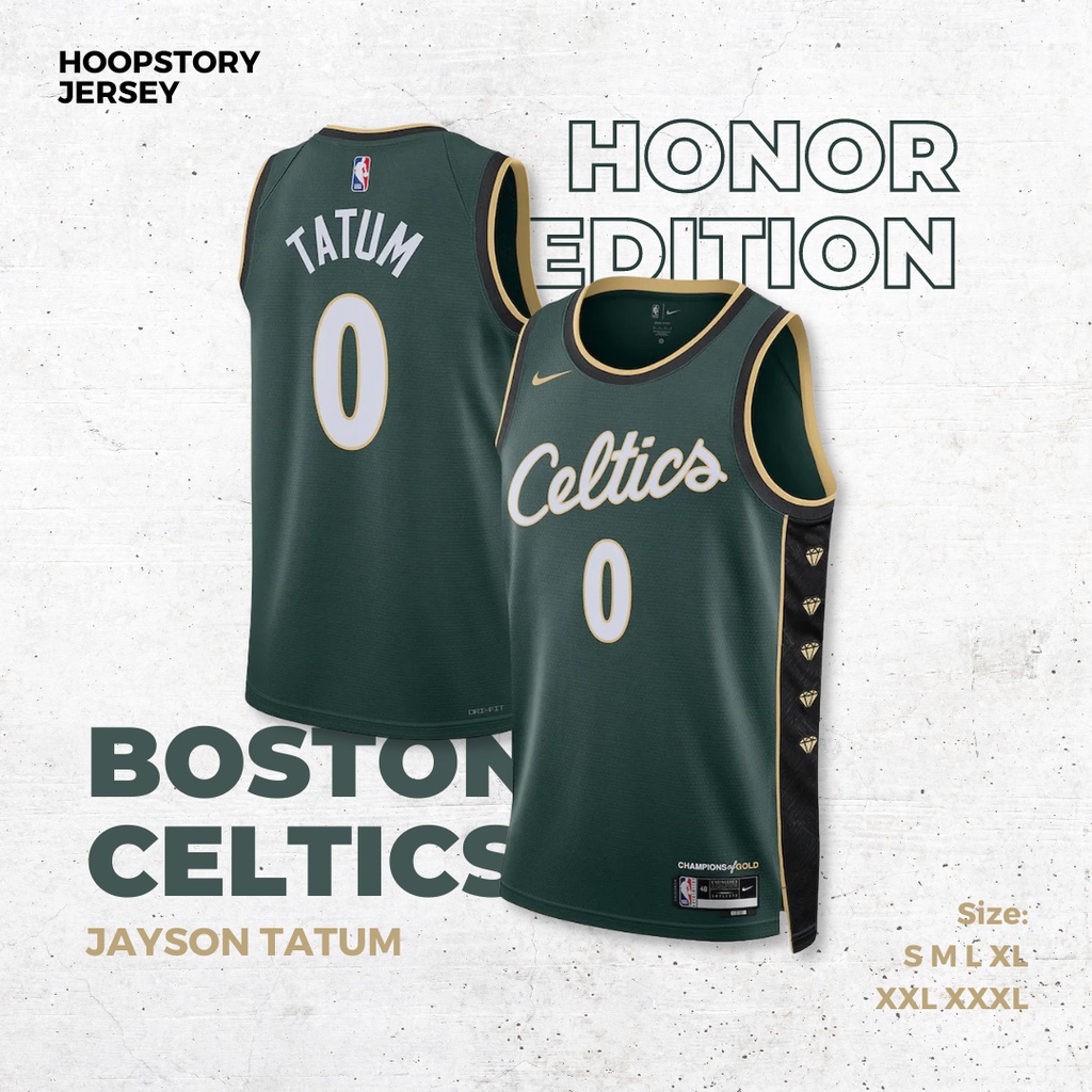 JERSEY BASKET NBA CELTICS #0 JAYSON TATUM HONOR 6 CITY ED HIJAU 22/23