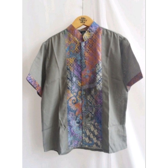Koko Shirt 2Tone Lengan Pendek / Baju Koko / Baju Koko Batik / Koko Batik Anak / Baju Koko Anak / Ba