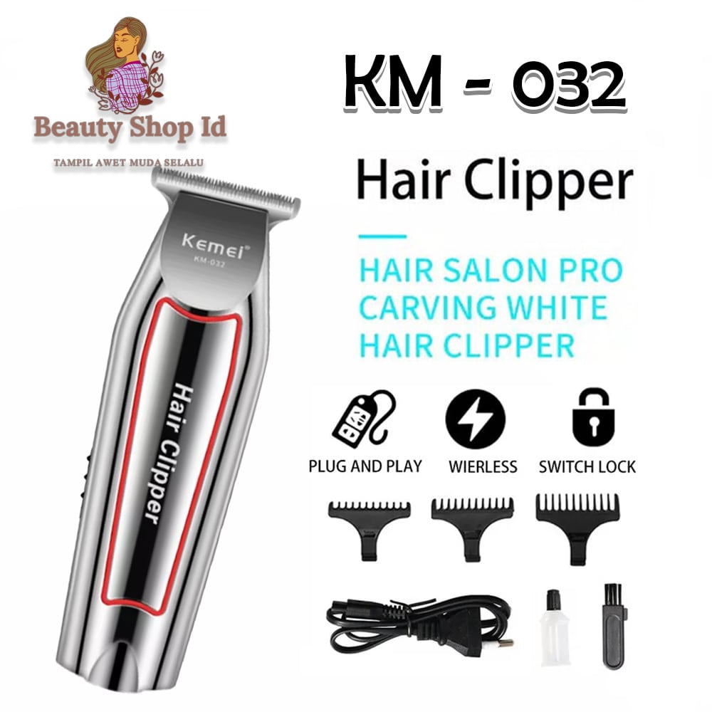 Beauty Jaya - Kemei KM-032 Mesin Cukur Rambut Kumis Jenggot Cordless