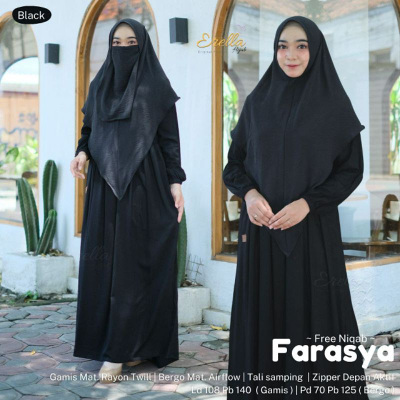 FARASYA SYARI SET jilbab ORI ERELLA | Set Gamis+Khimar