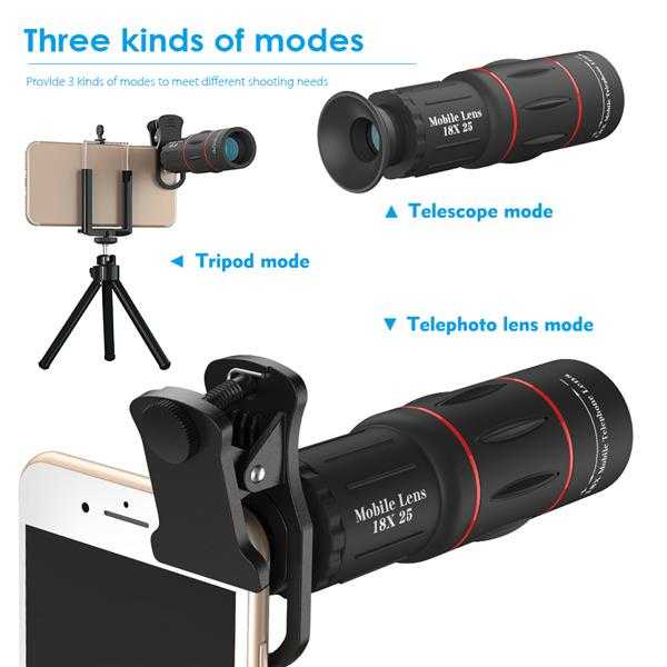 APEXEL ORIGINAL 2 in 1 Lensa Telephoto 18X + Tripod Mini - APL-T18ZJ