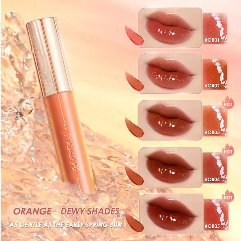 (READY &amp; ORI) Focallure Serum Glow Lipgloss Lip Gloss Amber Gold FA 279 FA279