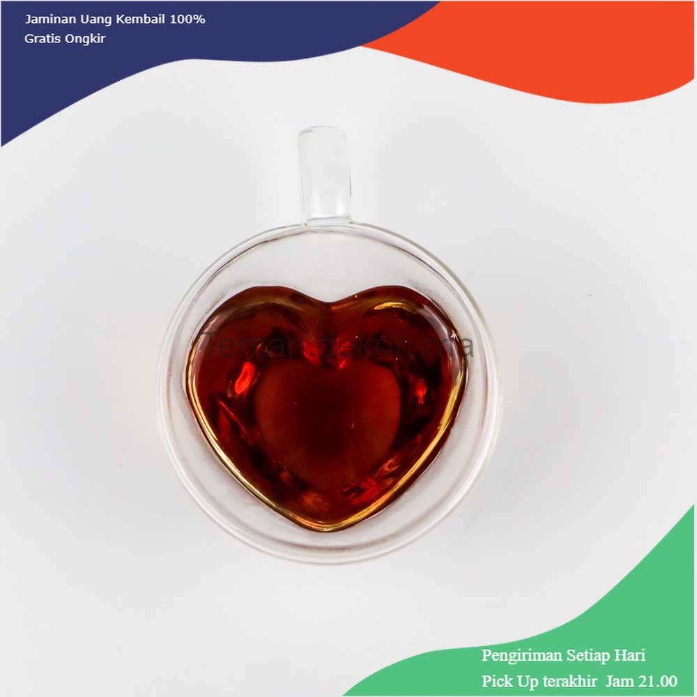 TD - GLS Creative Cangkir Kopi Anti Panas Doublewall Glass Love Series 150ml