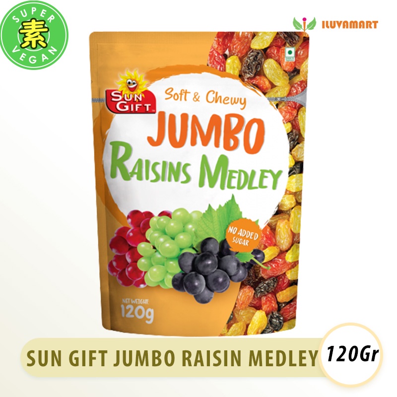 

Sun Gift Jumbo Raisins Medley 120gr Kismis Buah Kering