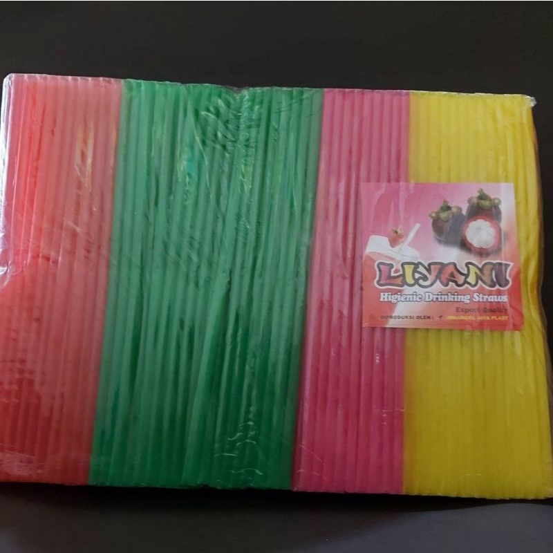 Sedotan Juice Pelangi Merk Liyani - SEDOTAN WARNA WARNI SEDOTAN PLASTIK MURAH  SEDOTAN STABILO SEDOT