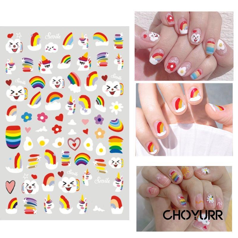 【COD】Stiker Kuku 3D Motif / Nail Stiker Abstrak Decal / Nail Art / Hiasan Kuku Kutek Motif Bunga Kecil Gaya Hyuna Untuk Nail Art -CH