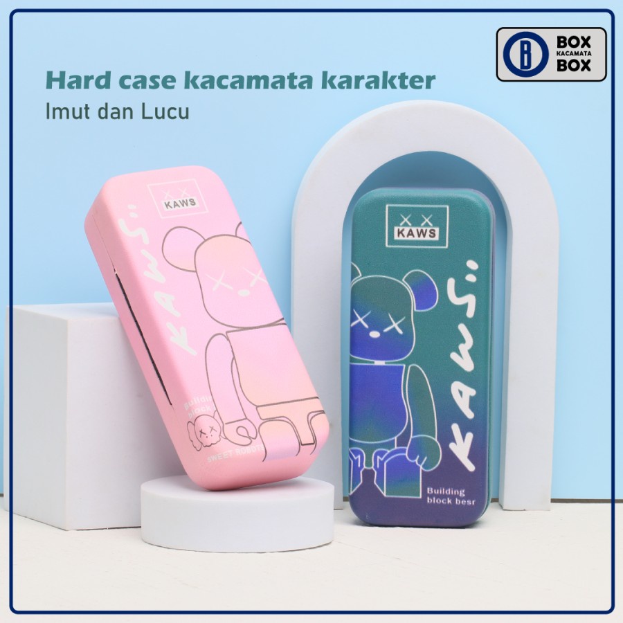 Tempat / Box Kacamata Hard Case Anti Air Karakter Animals Bear Terbaru D6