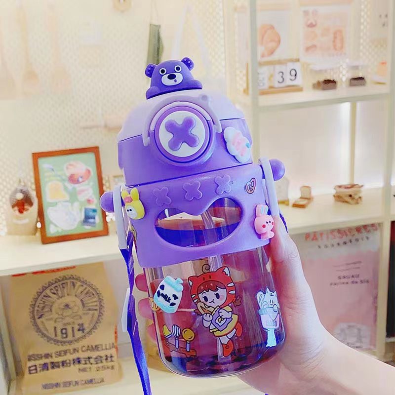 BOTOL MINUM ANAK / BABY KAPASITAS 700ML KARAKRTER LUCU BPA FREE-BEAR CV UNGU 1922
