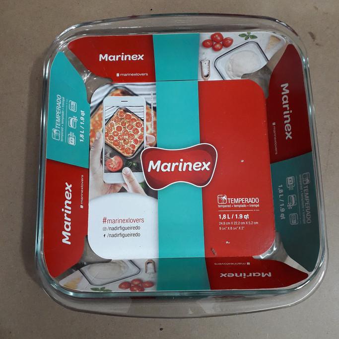 LOYANG PIRING KACA MARINEX 22CM SEGI EMPAT 1.8L PYREX PIREX MICROWAVE