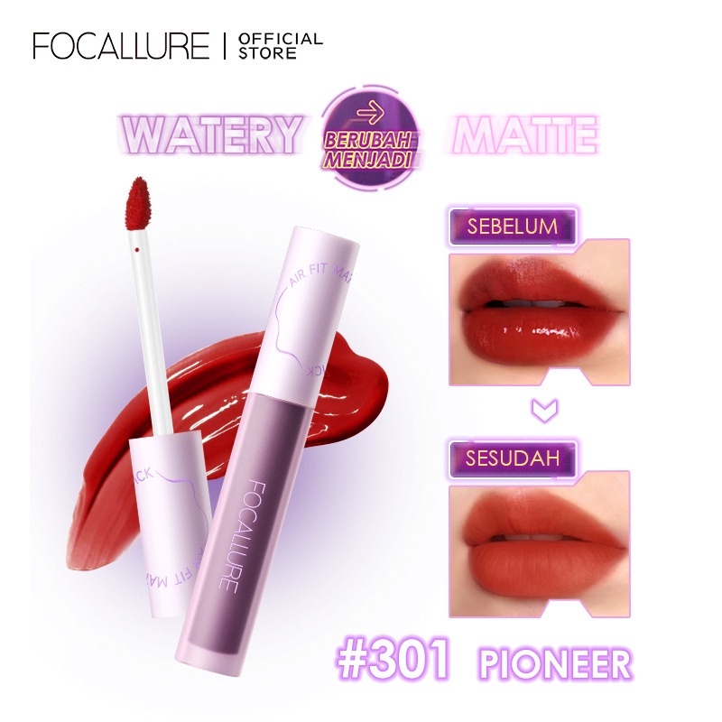 RAFEYLA - FOCALLURE Air Fit Matte Liquid Lipstick FA417 | Matte Lip Tint Super Long-Lasting Lipstick | BPOM ORIGINAL