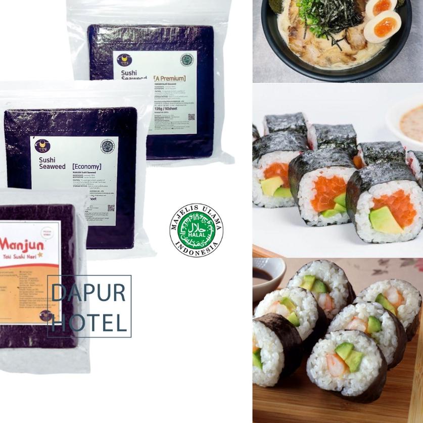 

☎ MANJUN Sushi Nori Kimbab 50 S Halal │ Nori Gimbab Import Lembar Rumput Laut-- ✻