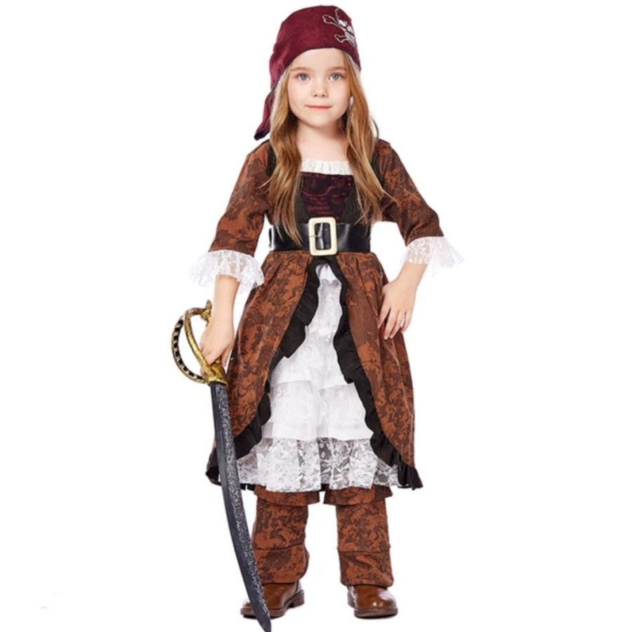 Caribbean Pirate Girl Costume Halloween Costume Kostum Bajak Laut Anak