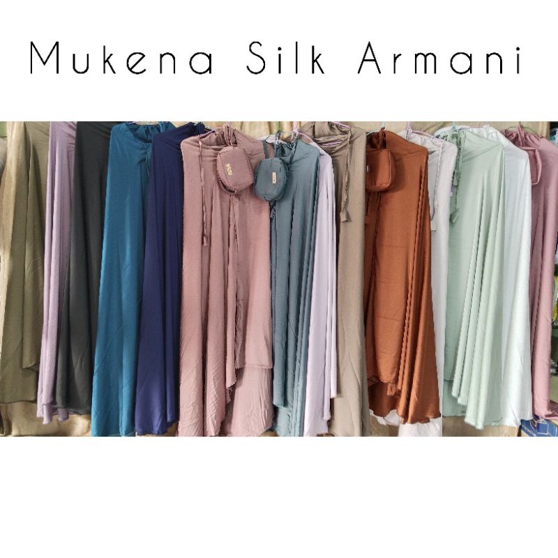 Mukena Silk Satin Armani Premium 2 in 1 Polos By Malika Sprei