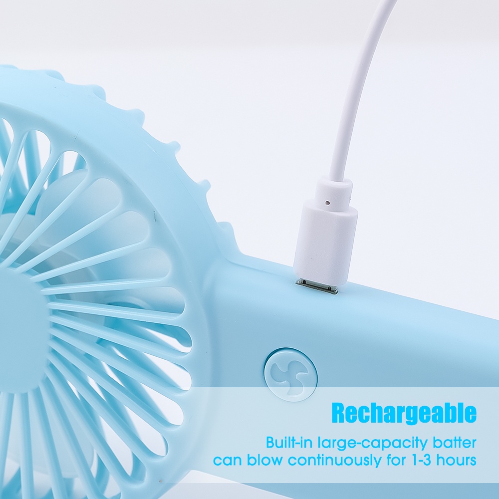 [Unggulan] Rumah Tangga Tahan Lama Kipas Desktop Anak Kartun Lucu Kipas Genggam USB Rechargeable Wireless Cooling Fan Musim Panas Perjalanan Luar Ruangan Kipas Portabel Dengan Stand Telepon