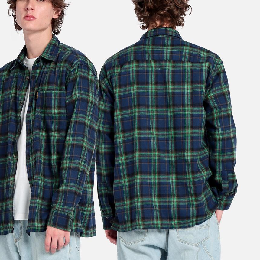 ✬ Guteninc -  Jacket Casual Flanel Pria Lengan Panjang Barnet Overshirt Jaket ✵