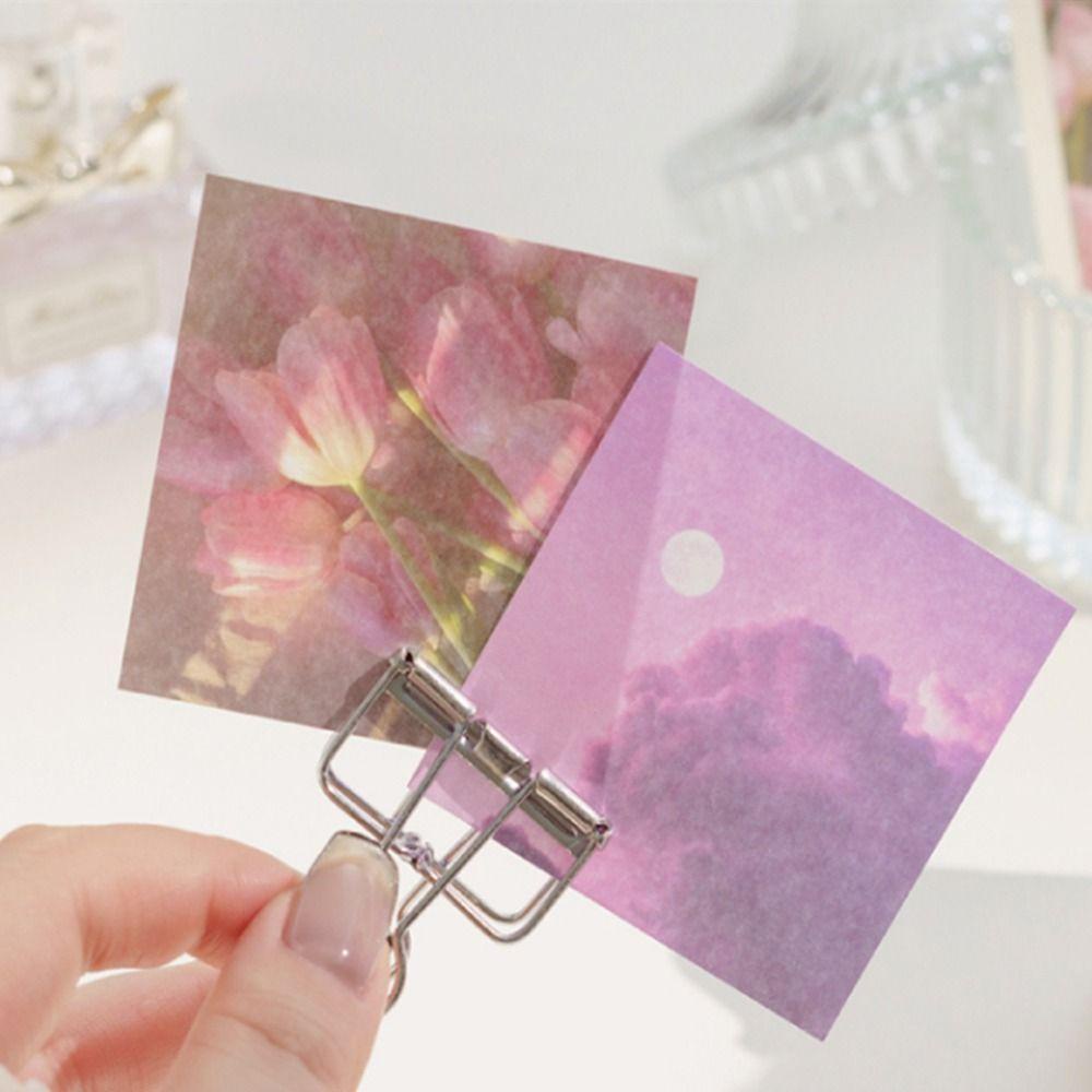 Lanfy Memo Paper Landscape INS Style Scrapbooking Akun Tangan Alat Tulis Siswa Pesan Notepad Diary Notebook