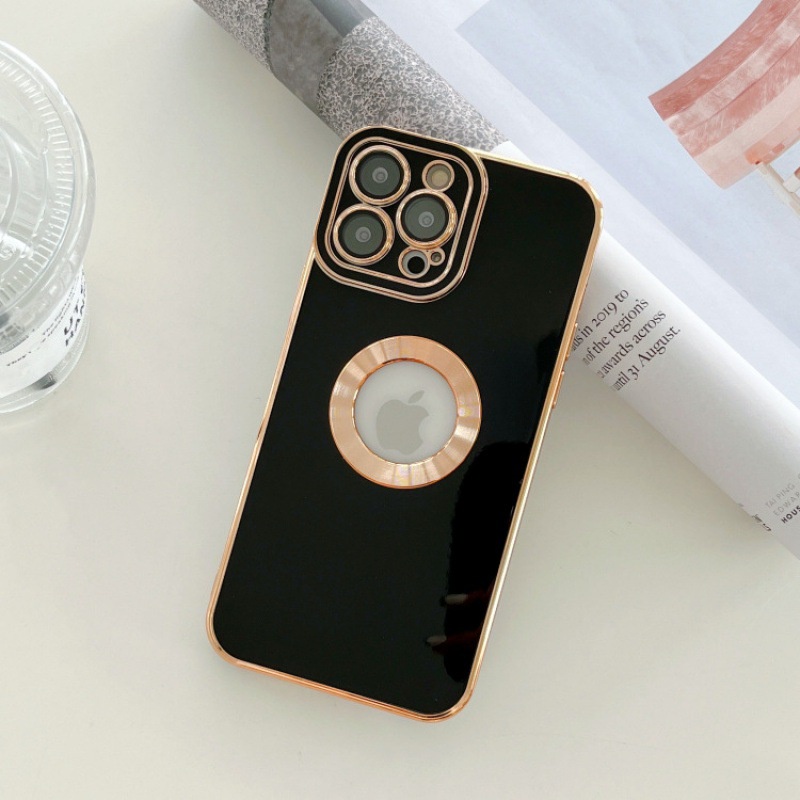 IPHONE Casing Ponsel Label Rindu Elektroplating Gaya Dan Sederhana Untuk Iphone14 13 12 11 Pro Max X XS Max Xr7 8 Plus Penutup Belakang Jatuh Dan Tahan Guncangan