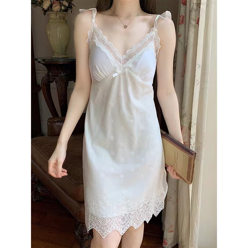2023 Piyama seksi baru Lady Lace Suspender Nightdress Set Piyama Tipis