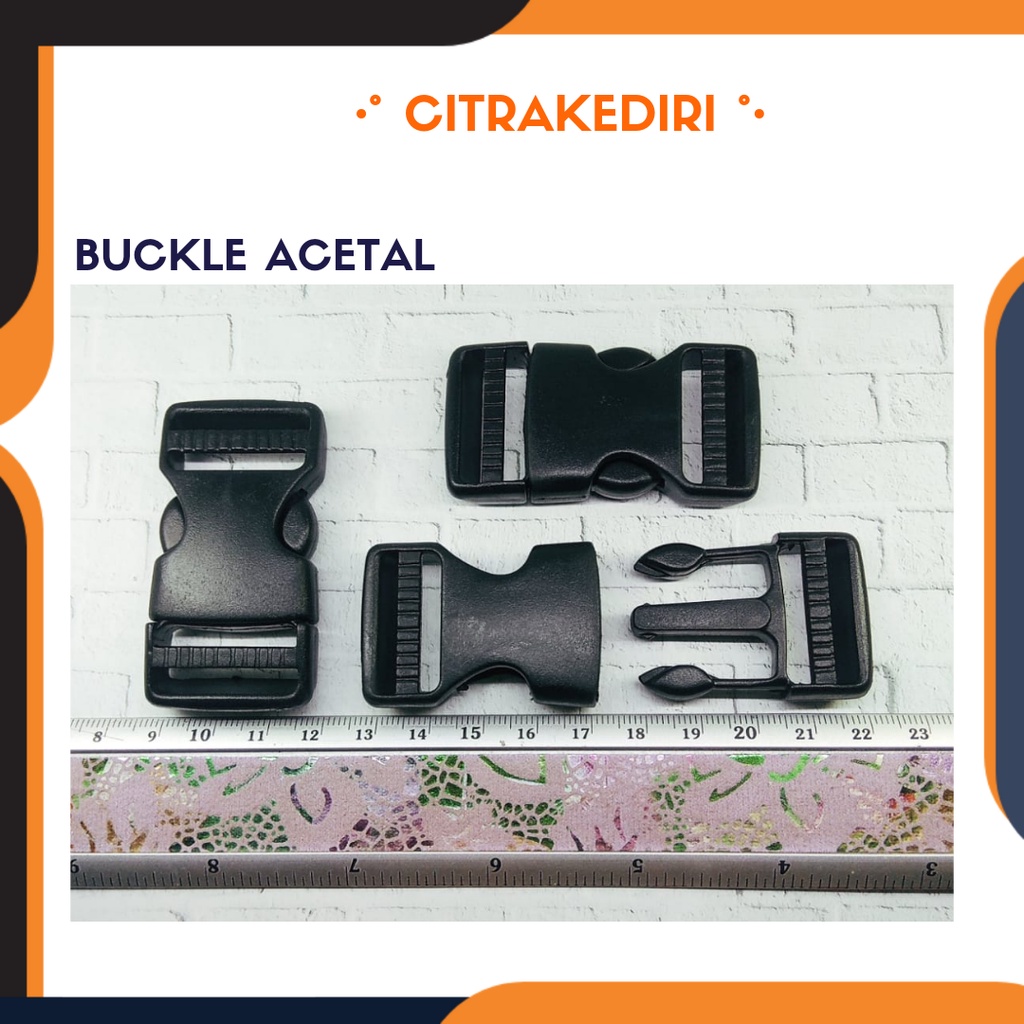 Buckle / Slop Tas 2,5 cm ACETAL  - kunci sodok - aksesoris tas