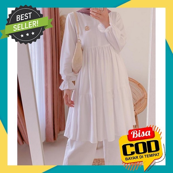 Long Tunik Katun Silk Import//Tunik Wanita Baju Muslim Wanita Tunik Lebaran 2023 Kekinian Baju Tunik