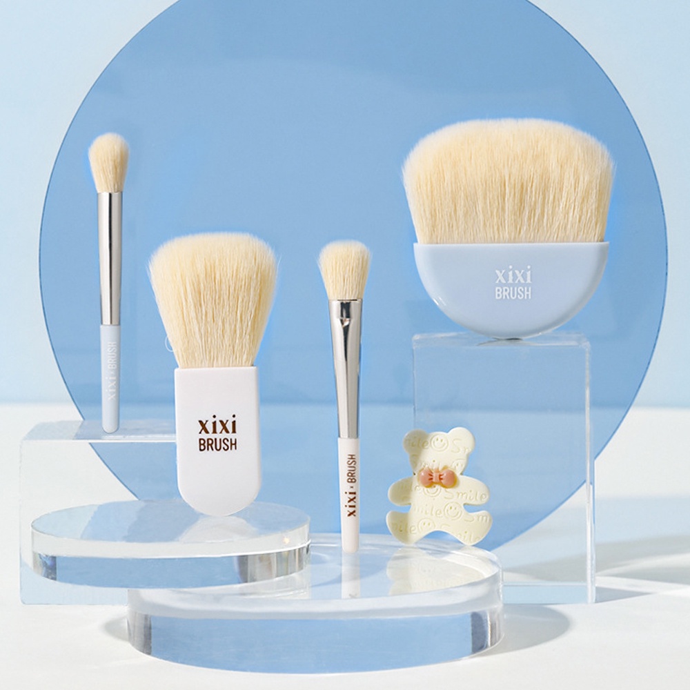 Xixi 6Pcs/Set Mini Portable Travel Makeup Brushes Set Dengan Kotak Multifungsi Eyeshadow Concealer Brush Kit Alat Kecantikan