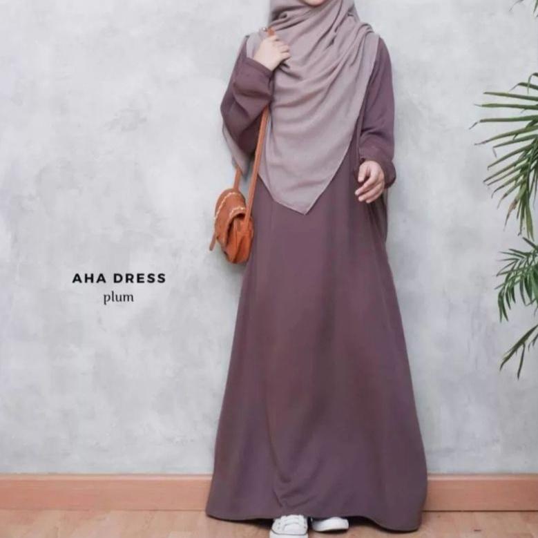 [ART. 859818] Aha dress abaya polos terbaru