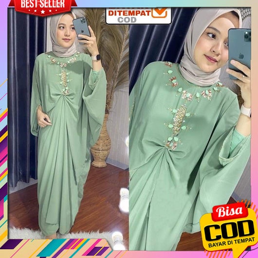 Kaftan Sultan Mewah Elegan 2022 Baju Kondangan Gamis Kaptan Remaja Wanita Simple Elegan Kekinian Vir