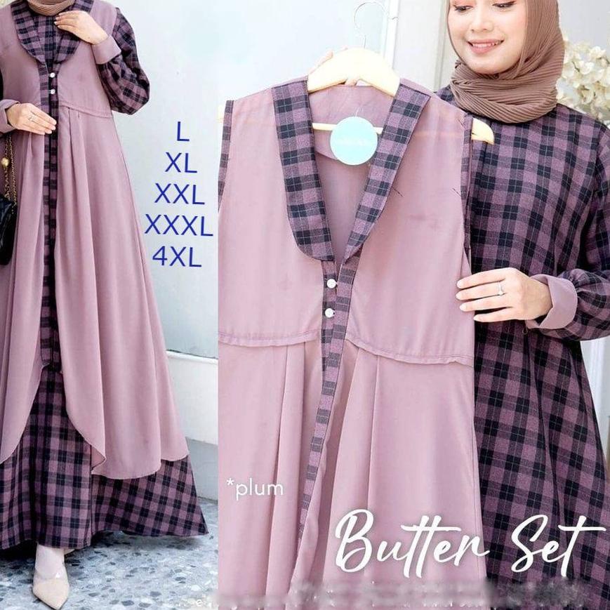 ☎ Gamis Jumbo (inner=outer terpisah)  modern L XL XXL XXXL 4XL ♝
