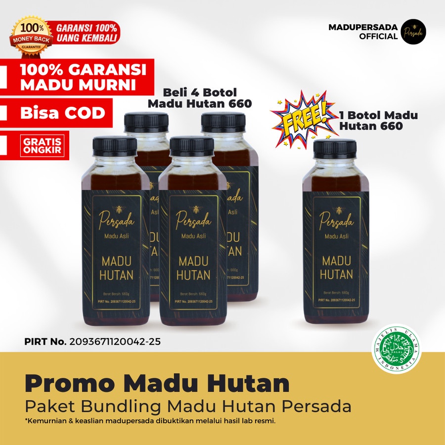 

MADU HUTAN MURNI ASLI PERSADA | PROMO BUY 4 GET 1 FREE