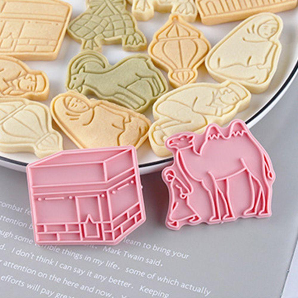 Solighter 8pcs/set Cetakan Kue Fondant Makanan Eid Mubarak Islam Muslim Festival Cookie Cutter