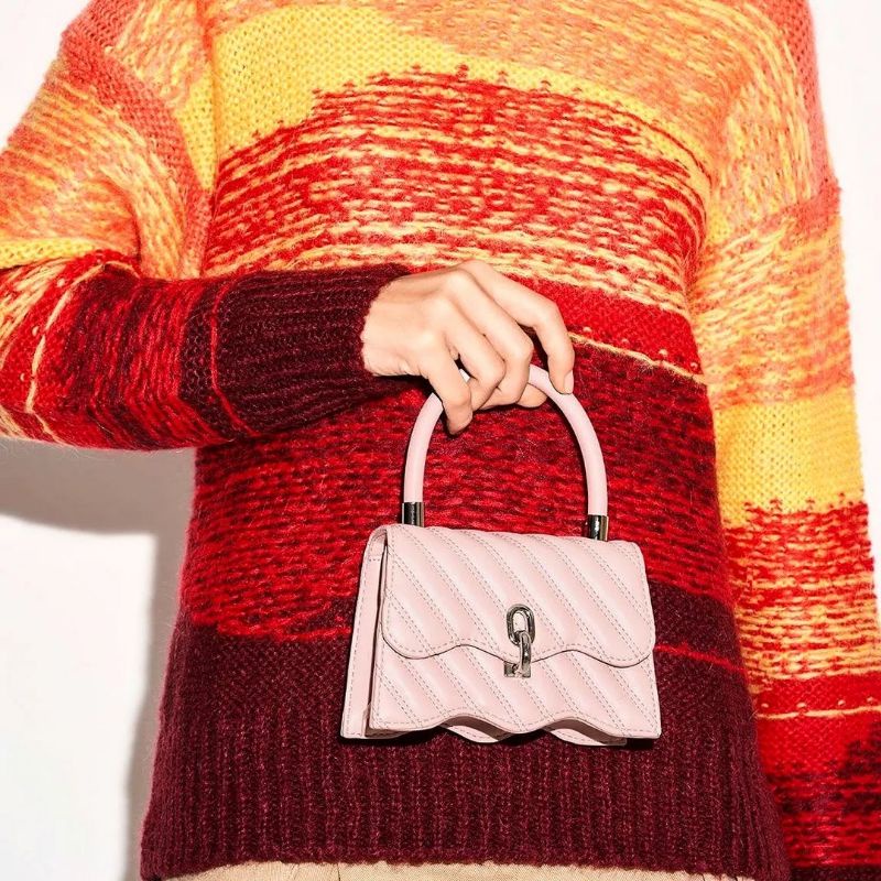 CK Freja Wavy Quilted Top Handle Bag