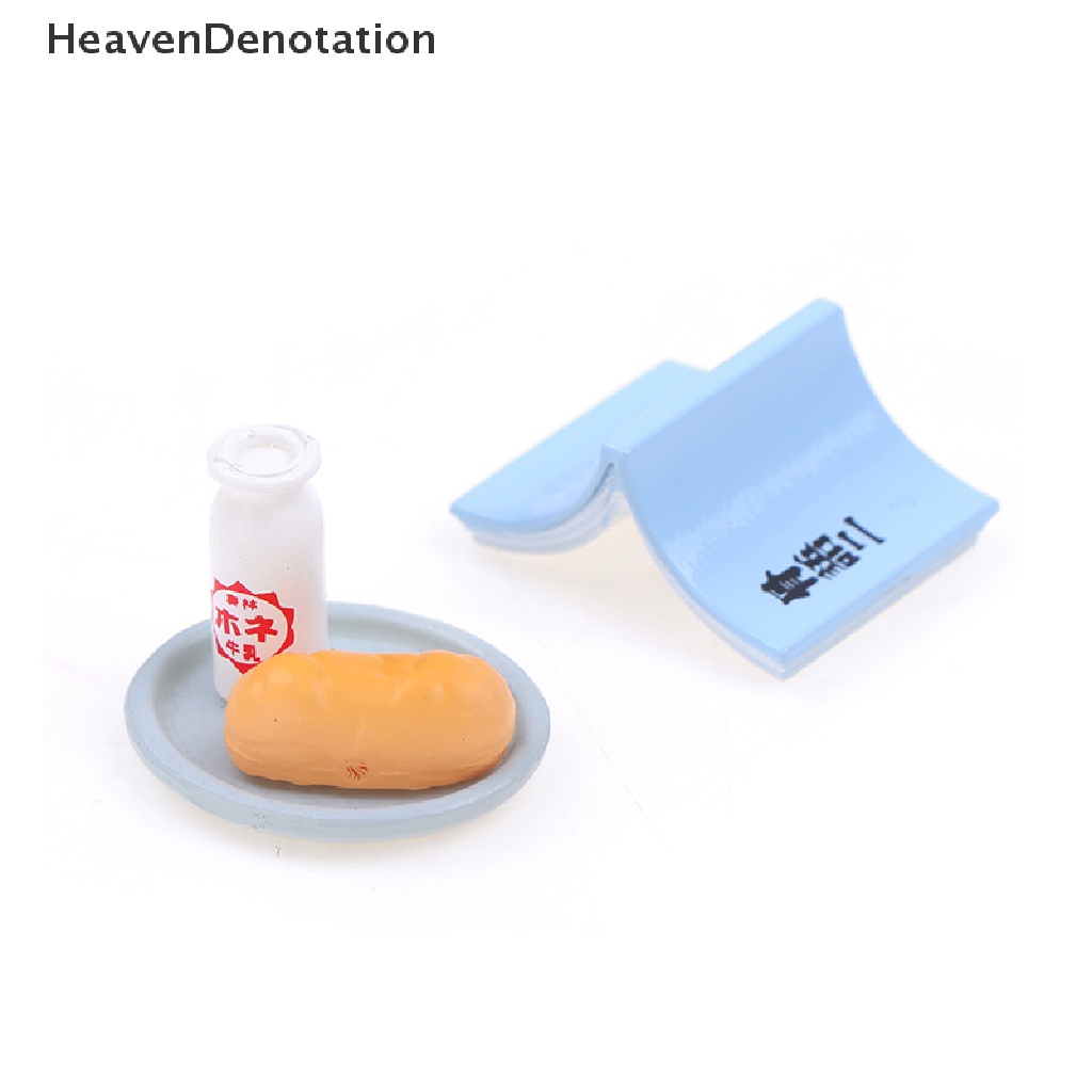 [HeavenDenotation] 1set Rumah Boneka Miniture Makanan Susu Roti Buku Piring Dapur Aksesoris Mainan HDV