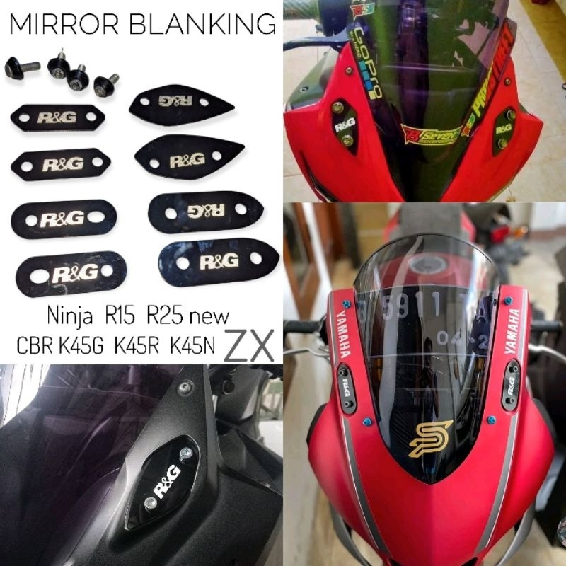 Mirror Blanking Cover Tutup Lubang Spion Model R&G R15 V3 R25 Ninja CBR 150R GSX ZX