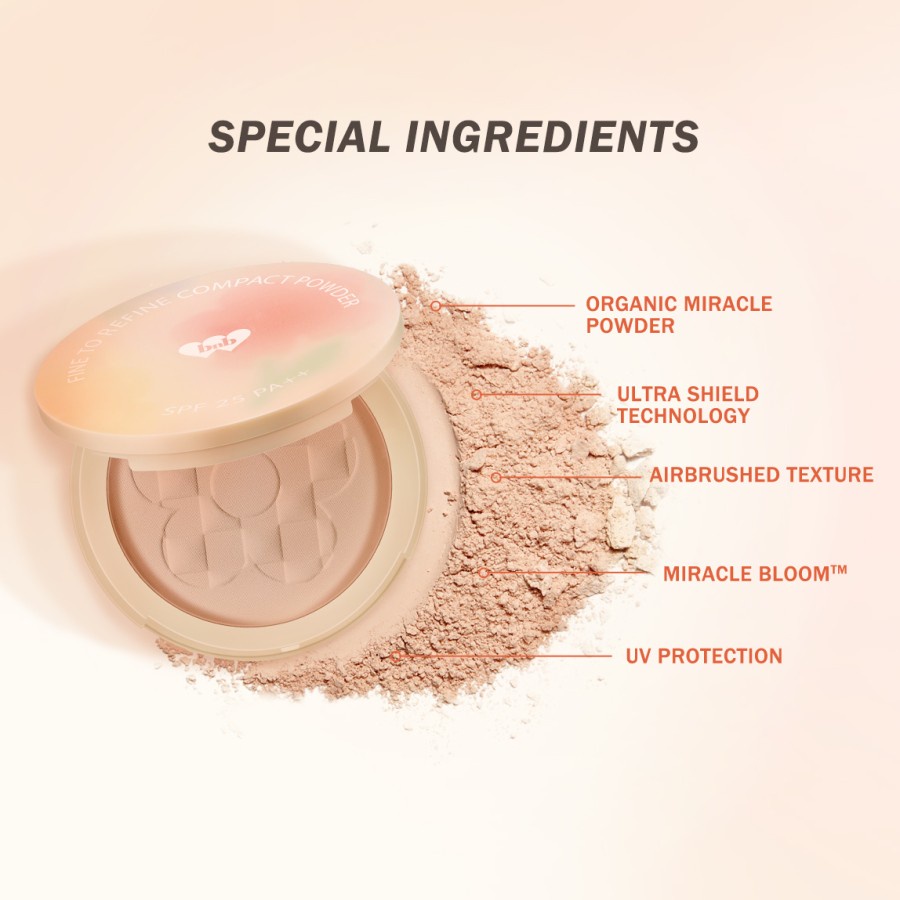 BNB barenbliss Korean Bloomatte Fine to Refine Compact Powder - Fair Light Petal - 02 Natural Blossom Burst - 03 Warm Beige Nectar - 04 Medium Blossom Burst - 05 Honey Deep Nectar