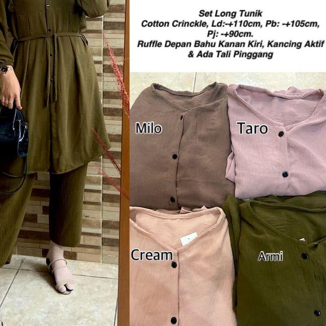 ☉ SETELAN LONG TUNIK CRINKLE ✯