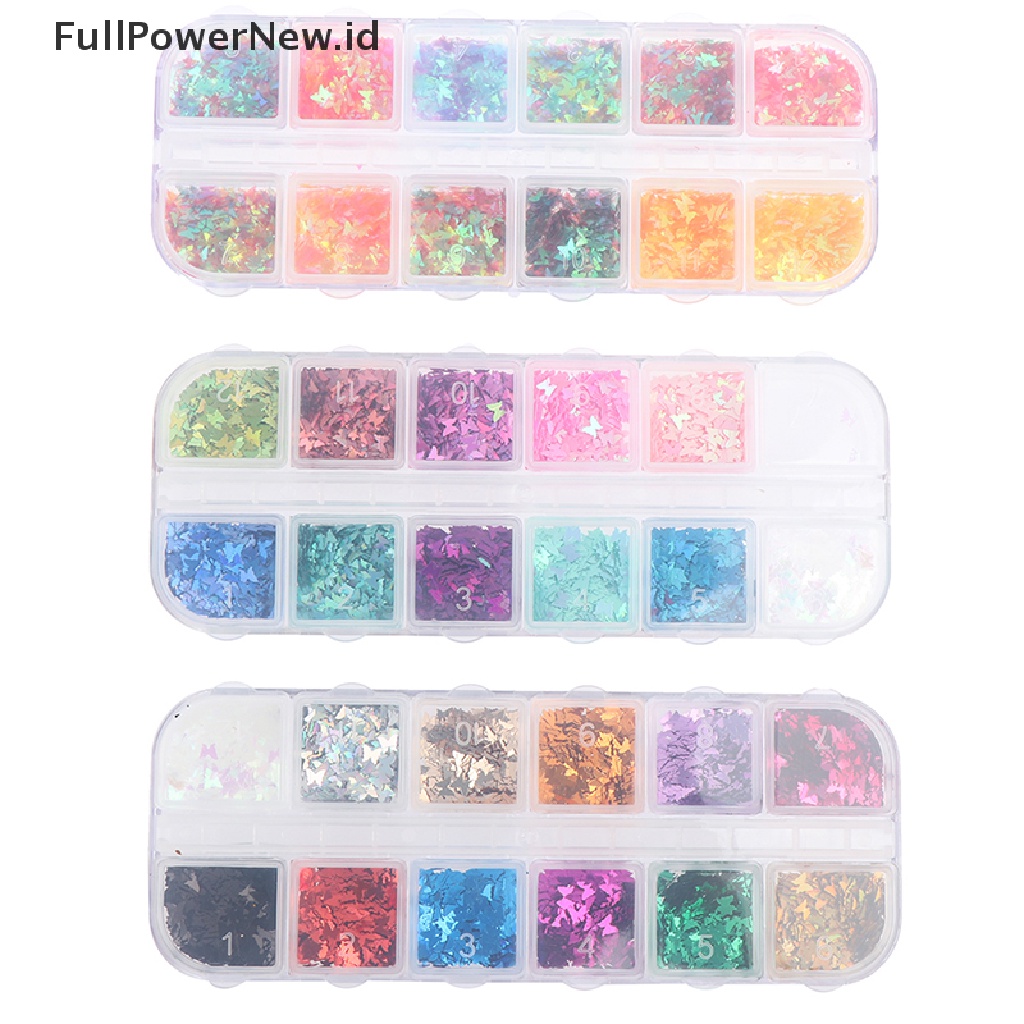 Power Sparkly Butterfly Nail Sequin Mix Glitters Flakes Slice Art Dekorasi Tips ID