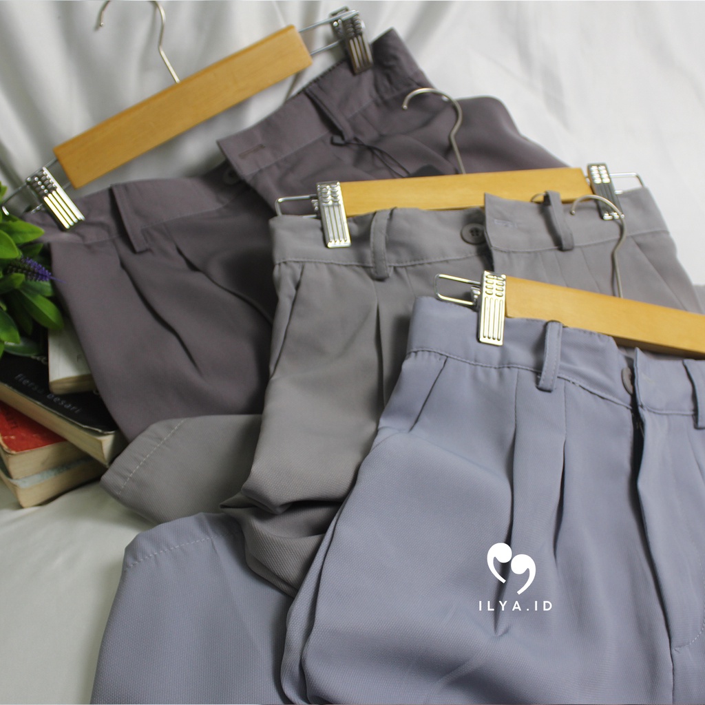 Jiso Pants - Loose Pants 332 Trousers Highwaist Kulot Wanita - Celana Kulot Highwaist Bahan Jatuh BB 35-85 KG