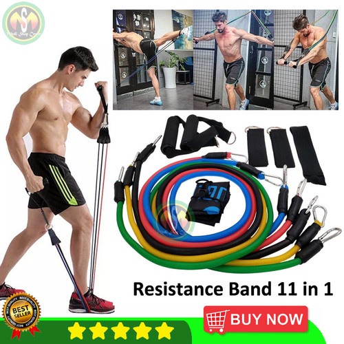 Tali Stretching Yoga Elastis Resistance Band Rope Gym Fitness