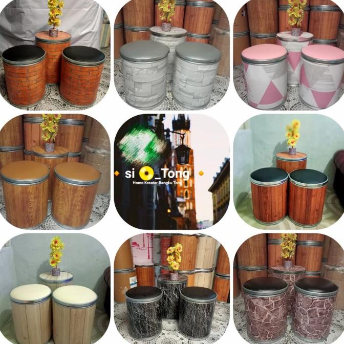 Paket 1 Set Kursi Teras Stool Tong Kursi Cafe Bangku Unik