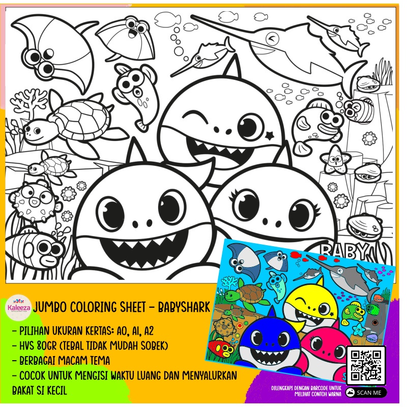 

Poster Mewarnai Ukuran Besar Jumbo - Latih Imajinasi, Motorik Halus, Eksplorasi Warna , \\Jumbo Coloring Sheet