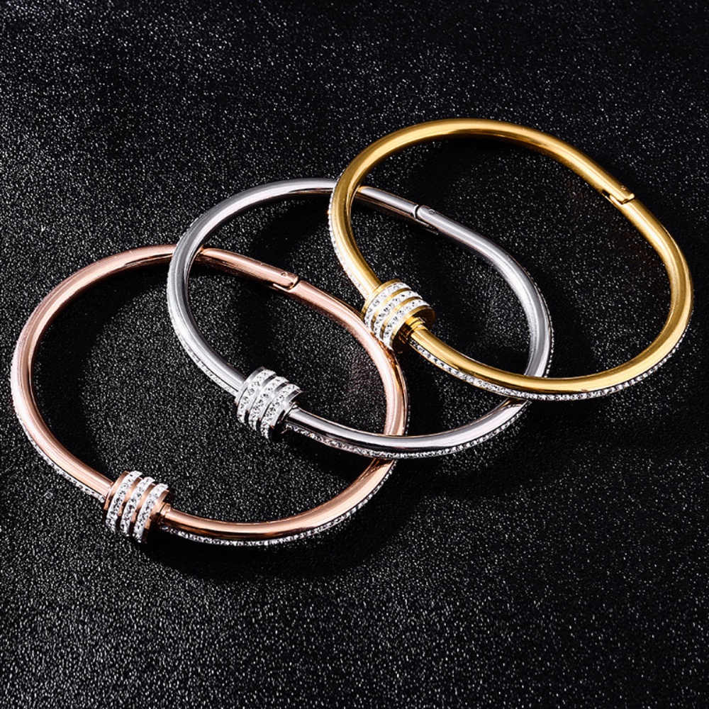 Deartiara Eropa Dan Amerika Pinggang Kecil Baru Gelang Paduan Berlian Rose Gold Dan Perak Tidak Luntur Gelang