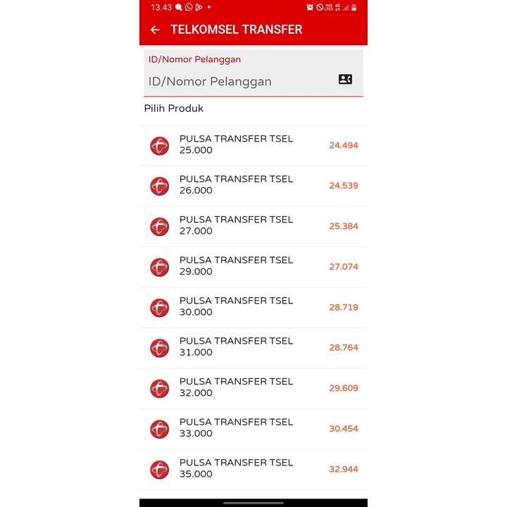 Pulsa dan vocer pembelian kecil