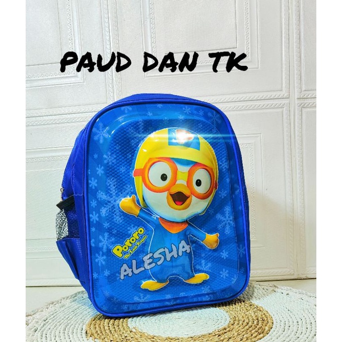 Tas Ransel Sekolah Anak PAUD TK  PREMIUM Karakter PORORO TAS DINO